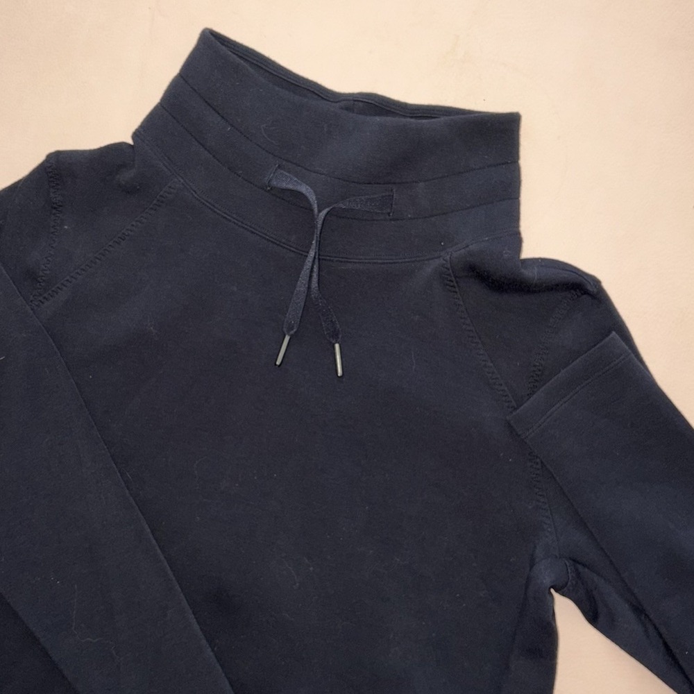 Spanx Air Essentials Pullover Small Got Ya Covered Mock Neck Sweatshirt Black